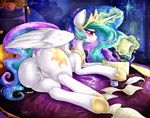  anus big_butt blush butt cum cum_in_pussy cum_inside cum_on_butt dildo dimwitdog equine female friendship_is_magic hi_res horn lying mammal my_little_pony on_side presenting presenting_hindquarters presenting_pussy princess_celestia_(mlp) pussy sex_toy solo winged_unicorn wings 