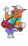  1995 canine eyes_closed guitar jonathan_brisby male mammal open_mouth solo wolf 