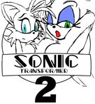  anthro big_breasts blue_eyes breasts canine cleavage clothed clothing crossgender english_text enormous_(artist) female fox green_eyes hedgehog looking_at_viewer mammal miles_prower one_eye_closed sega smile sonic_(series) sonic_the_hedgehog text wink 