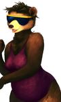  anthro bear breasts clothing eyewear female fur hair mammal oddwilds pinup pose smile solo sunglasses swimsuit 