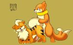  4_toes anal anal_penetration animal_genitalia biped black_eyes buizel canine_penis claws crying duo erection eyes_closed feral fluffy_tail from_behind gay growlithe interspecies knot male metalfox multiple_tails nintendo penetration penis plain_background pok&#233;mon pok&eacute;mon raised_tail tongue tongue_out video_games 