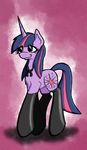  bow cutie_mark dunnowhattowritte equine female feral friendship_is_magic fur hair horn horse legwear mammal multi-colored_hair my_little_pony pony purple_eyes purple_fur purple_hair socks solo stockings twilight_sparkle_(mlp) unicorn 