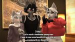 3d_(artwork) abby_(domibun) absurd_res anthro blush canid canine canis digital_media_(artwork) domibun female fox gesture group hi_res kole_(domibun) male male/female mammal maxine_(domibun) one_eye_closed sex_gesture source_filmmaker_(artwork) speech_bubble suggestive suggestive_gesture text trio wide_eyed wink winking_at_another wolf