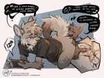 2024 absurd_res anal anthro anthro_on_anthro anus backsack balls bent_over big_butt blush bodily_fluids bottomless bottomless_anthro bottomless_male butt butt_grab canid canine claws clothed clothing cum cum_in_ass cum_inside cum_on_anus cum_on_balls cum_on_butt cum_on_perineum dialogue drooling duo duskihorns english_text eyebrows eyes_closed eyewear felching fox fur gaming genital_fluids genitals glasses hair hand_on_butt heart_symbol hi_res holding_object looking_back looking_pleasured male male/male mammal narrowed_eyes nintendo nintendo_switch number oral perineum playing_video_game restricted_palette rimming saliva saliva_on_anus saliva_on_butt sex shirt signature simple_background spread_butt spreading text thick_thighs topwear tuft url