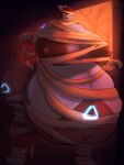 absurd_res belly big_belly big_breasts breasts butt clothed clothing female generation_3_pokemon hi_res hyper hyper_pregnancy latias legendary_pokemon mcerror mummy mummy_costume mummy_wrappings nintendo overweight partially_clothed pokemon pokemon_(species) pregnant undead
