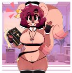 2024 absurd_res anthro arm_tuft big_breasts big_ears big_tail bikini_thong breasts brown_body brown_fur clothed clothing countershade_torso countershading cross curvy_figure elbow_tuft eyewear female fingerless_gloves fur glasses gloves handwear hi_res lanyard legwear mammal nun_habit religious_clothing rodent sciurid shelly_b&eacute;lier skimpy solo swimwear tail thick_thighs thigh_highs tree_squirrel tuft wide_hips wireless_shiba