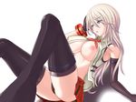  alisa_ilinichina_amiella arm_support armpits black_gloves black_panties blue_eyes boots breasts cameltoe cleavage elbow_gloves foreshortening gloves god_eater god_eater_2:_rage_burst hiro_(hankakudouga) large_breasts lavender_hair light_brown_hair long_hair nipples no_hat no_headwear open_clothes open_mouth open_shirt panties plaid plaid_skirt shadow shirt simple_background skirt solo thigh_boots thighhighs underwear white_background 