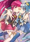  ;) aino_megumi blue_eyes blue_hair blue_legwear blue_skirt blush boots bow cheek-to-cheek crown cure_lovely cure_princess earrings eyebrows eyelashes grin happinesscharge_precure! happy jewelry long_hair looking_at_viewer magical_girl multiple_girls one_eye_closed pink_bow pink_eyes pink_hair pink_skirt ponytail precure puffy_sleeves shigushiro shirayuki_hime shirt skirt smile thigh_boots thighhighs thighs twintails white_legwear wide_ponytail wrist_cuffs zettai_ryouiki 