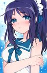  blue_eyes blue_hair dress hiradaira_chisaki long_hair miyako_(xxxbibit) nagi_no_asukara sailor_dress school_uniform serafuku side_ponytail 