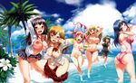  ass beach bikini blush bosshi breasts cameltoe nipples see_through seifuku swimsuit topless wet 