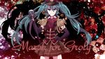  copyright_name elbow_gloves epaulettes gloves hand_on_hip hat hatsune_miku long_hair manabu microphone peaked_cap skirt solo twintails very_long_hair vocaloid 