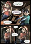 3d_(artwork) anthro black_hair blinds blue_body blue_fur bottomwear clothed clothing comic computer denim denim_bottomwear denim_clothing desk dialogue digital_media_(artwork) digitigrade duo electronics english_text female floppy_ears fur furniture hair hi_res hoodie jeans lagomorph leporid male mammal oliver_(striped_sins) pants pink_hair procyonid purple_eyes rabbit raccoon rolled_up_sleeves ryder_(striped_sins) shirt speech_bubble striped_sins t-shirt table tail text topwear url white_body white_fur willitfit window