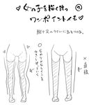  greyscale highres how_to legs monochrome pussy thighhighs translation_request yofukashi 