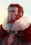  absurdres bad_id bad_pixiv_id beard cape facial_hair fate/zero fate_(series) highres male_focus red_eyes red_hair rider_(fate/zero) shinoka solo 