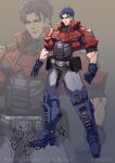  1boy blue_eyes blue_footwear blue_gloves blue_hair clenched_hand gloves highres humanization kurosaki_sasori open_hand orion_pax orion_pax_(transformers_one) personification smile transformers transformers_one 