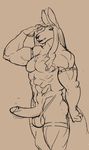  anthro balls biceps erection g-string kangaroo legwear male mammal marsupial miller monochrome muscles nipples penis presenting ritts sketch solo standing stockings uncut underwear 