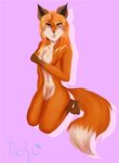  blue_eyes blush breasts butt canine eva female fox mammal nekoboo paws shy solo 