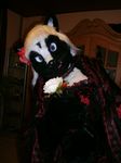  anthro atatlonthedeer colar dress flower furrys fursuit fursuiter fursuiting goth hi_res invalid_tag mammal pompidou rose skunk tarwenlhoriel twillight 