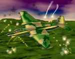  airplane antiaircraft_weapon b-57 battle bomber camouflage flare flying nagase_mizuchi pilot sky smoke vietnam vietnam_war war 