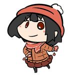  bad_id bad_pixiv_id blush inunoko. knit_hat looking_at_viewer mittens scarf shameimaru_aya solo touhou 