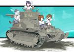  akatsuki_(kantai_collection) black_hair black_legwear blue_eyes blush brown_eyes brown_hair cannon caterpillar_tracks flag flat_cap folded_ponytail food ground_vehicle gun hair_ornament hairclip hat hibiki_(kantai_collection) ikazuchi_(kantai_collection) inazuma_(kantai_collection) kantai_collection kousaka_yami long_hair long_sleeves machine_gun military military_hat military_vehicle motor_vehicle multiple_girls on_vehicle open_mouth pantyhose partially_translated popsicle rising_sun russian sand school_uniform serafuku short_hair silver_hair skirt smile socks sunburst tank tears translation_request turret type_89_i-gou verniy_(kantai_collection) water weapon 