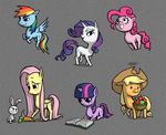  angel_(mlp) apple applejack_(mlp) awilddrawfagappears basket blonde_hair blue_fur book carrot cowboy_hat cutie_mark equine female feral fluttershy_(mlp) freckles friendship_is_magic fruit fur group hair hat horn horse lagomorph legend_of_zelda male mammal multi-colored_hair my_little_pony nintendo orange_fur pegasus pink_fur pink_hair pinkie_pie_(mlp) pony purple_fur purple_hair rabbit rainbow_dash_(mlp) rainbow_hair rarity_(mlp) reading sitting smile style_parody the_legend_of_zelda tongue twilight_sparkle_(mlp) two_tone_hair unicorn video_games white_fur wind_waker wings yellow_fur 