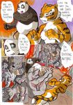  anthro balls bear better_late_than_never big_breasts blush breasts butt comic daigaijin dialog english_text erection feline female fight kung_fu_panda male mammal master_tigress muscles nude panda penis po punch pussy rat rodent text tiger vein 