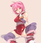  ahoge amy_rose animal_ears black_legwear blush breast_slip breasts green_eyes heart heart-shaped_pupils humanization large_breasts looking_at_viewer naso4 nipples no_panties one_breast_out pink_hair pussy_juice short_hair simple_background sitting sketch smile solo sonic_boom_(game) sonic_the_hedgehog spread_legs symbol-shaped_pupils thighhighs tongue tongue_out 