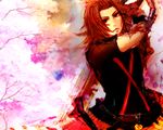  blue_eyes brown_hair keyblade kingdom_hearts kingdom_hearts_birth_by_sleep leech0 male_focus solo terra_(kingdom_hearts) tree 