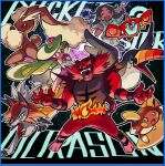  1other 3girls :d alolan_raichu animal_ears animal_nose black_fur black_sclera blue_eyes body_fur boots braid brown_fur brown_hair cat_ears cat_tail claws closed_eyes colored_sclera colored_skin crown elizabeth_(tomas21) fangs fire full_body furry furry_female green_eyes green_hair green_shirt highres incineroar long_hair looking_at_viewer lopunny lycanroc lycanroc_(dusk) mini_crown monster_girl multiple_girls open_mouth orange_fur pink_eyes plant_girl pokemon pokemon_(creature) pokemon_sm rabbit_ears rabbit_girl rabbit_tail red_fur rotom rotom_dex selene_(pokemon) shirt shorts simple_background smile standing tail thigh_boots toucannon tsareena twin_braids two-tone_fur white_fur white_shorts white_skin yellow_fur yellow_sclera 