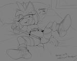  amy_rose anthro bed bottomless breasts english_text female hair hedgehog horny licking licking_lips mammal monochrome navel pillow presenting presenting_pussy pussy sega smile solo sonic_(series) text theboogie tongue 