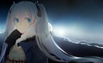  blue_eyes blue_hair hatsune_miku kra_(yklazy) long_hair stars twintails vocaloid winter 