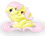  bat_pony bite blue_eyes bubble_kitten17 cub cutie_mark duo equine fangs female feral flutterbat_(mlp) fluttershy_(mlp) friendship_is_magic fur hair horse long_hair mammal my_little_pony one_eye_closed pegasus pink_hair plain_background pony sitting white_background wings yellow_fur young 