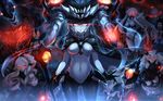  airfield_hime anchorage_oni armored_aircraft_carrier_oni battleship_hime black_hair bodysuit breasts cane cannon cape dress floating_fortress_(kantai_collection) gloves glowing glowing_eyes ha-class_destroyer hairpods kantai_collection large_breasts long_hair looking_at_viewer monster_girl multiple_girls navel oni_horns pale_skin ponytail red_eyes ro-class_destroyer runway school_uniform see-through serafuku serious shinkaisei-kan short_dress staff suika01 ta-class_battleship teeth thighhighs wallpaper white_hair wo-class_aircraft_carrier x-ray yellow_eyes 
