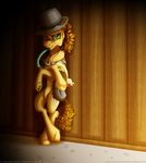  anthro boneless brown_hair cheese_sandwich_(mlp) cutie_mark equine friendship_is_magic fur green_eyes hair hat horse inuhoshi-to-darkpen male mammal my_little_pony pony rubber_chicken standing toy yellow_fur 