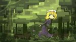  akihiyo blonde_hair blue_eyes dress forest grass hat highres maribel_hearn nature short_hair solo touhou tree trojan_green_asteroid 