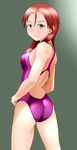  ass brown_eyes brown_hair competition_swimsuit from_behind long_hair looking minna-dietlinde_wilcke one-piece_swimsuit strike_witches swimsuit tanaka_rikimaru world_witches_series 