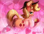  &lt;3 anus apple applejack_(mlp) blonde_hair butt caboni32 cowboy_hat cutie_mark equine female feral freckles friendship_is_magic fruit fur green_eyes hair half-closed_eyes hat hi_res holidays horse looking_at_viewer looking_back mammal my_little_pony nude orange_fur pink_theme pony presenting presenting_hindquarters presenting_pussy pussy raised_tail saliva saliva_string seductive solo standing suggestive tied_hair valentine's_day 