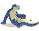  4_toes 5_fingers amit anthro barefoot biceps claws digitigrade earhole gecko invalid_color invalid_tag leopard_gecko lizard male muscles nostrils nude paws plain_background reclining reptile scalie shadow sitting solo spots thick_tail white_background 