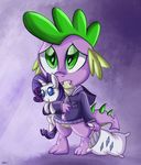  cat_eyes clothing danielsplatter dragon equine fangs friendship_is_magic green_eyes hoodie horn horse male mammal my_little_pony pillow plushie pony rarity_(mlp) slit_pupils solo spike_(mlp) standing toy 