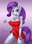  anthro anthrofied blue_eyes clothing dress equine eyeshaodw female friendship_is_magic hair hirurux horn horse makeup mammal my_little_pony needle open_mouth panties pony purple_hair rarity_(mlp) solo underwear unicorn white_body 