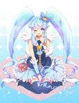  :p blue_eyes blue_hair blue_legwear blue_skirt character_name crown cure_princess happinesscharge_precure! heart heart-shaped_pupils long_hair looking_at_viewer magical_girl one_eye_closed precure shirayuki_hime skirt solo symbol-shaped_pupils thighhighs tongue tongue_out twintails yubiko_(itaike) 