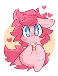  blue_eyes blush chibi cute cutie_mark eating equine female feral food friendship_is_magic fur hair happy horse lifeloser looking_at_viewer mammal mane my_little_pony pink_fur pink_hair pinkie_pie_(mlp) pizza plain_background pony raised_leg short_hair smile solo white_background 