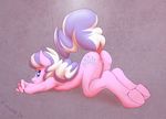  anthro anthrofied anus blue_eyes butt crombiettw cutie_mark diamond_tiara_(mlp) equine female friendship_is_magic fur hair horse mammal my_little_pony pink_fur pony pussy raised_tail solo two_tone_hair 