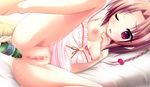  1girl amagasa_hikari blush breasts brown_hair censored collarbone game_cg pink_eyes tamahaji!_-tamatama_hajikeru_imouto-tachi 
