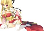  archbishop blonde_hair blush cleavage erect_nipples namanie pointed_ears ragnarok_online red_eyes thighhighs 