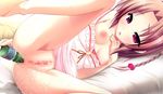  1girl amagasa_hikari blush breasts brown_hair censored collarbone game_cg pink_eyes pussy tamahaji!_-tamatama_hajikeru_imouto-tachi 
