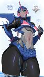 absurd_res arcee autobot blue_eyes blush clothing dialogue digital_drawing_(artwork) digital_media_(artwork) female hasbro hi_res humanoid lightsource looking_at_viewer machine navel not_furry robot robot_humanoid solo swimwear takara_tomy talking_to_another talking_to_self talking_to_viewer text transformers transformers:_prime transformers_aligned_continuity
