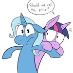  blue_fur blue_hair dialog duo equine female friendship_is_magic fur hair horn horse karpet-shark mammal my_little_pony plain_background pony purple_fur text trixie_(mlp) tumblr twilight_sparkle_(mlp) two_tone_hair unicorn white_background 