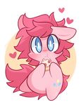  2014 blue_eyes chibi cutie_mark eating equine female food friendship_is_magic fur hair horse lifeloser love_heart mammal my_little_pony pink_fur pink_hair pinkie_pie_(mlp) pizza pony solo standing young 